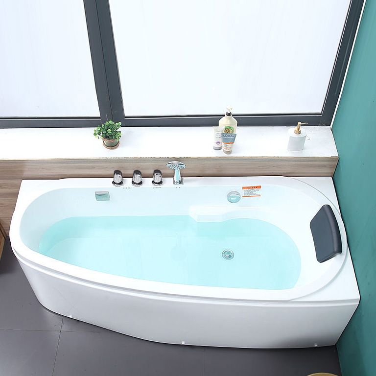 Modern Acrylic Bath Soaking Corner White Bathtub , 29.92-inch Wide