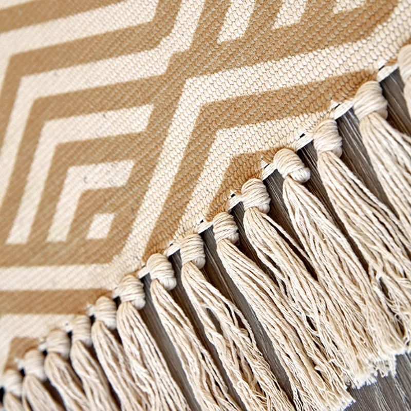 Bohemian Carpet Ameicana Pattern Cotton Rug Fringe Design Carpet for Living Room