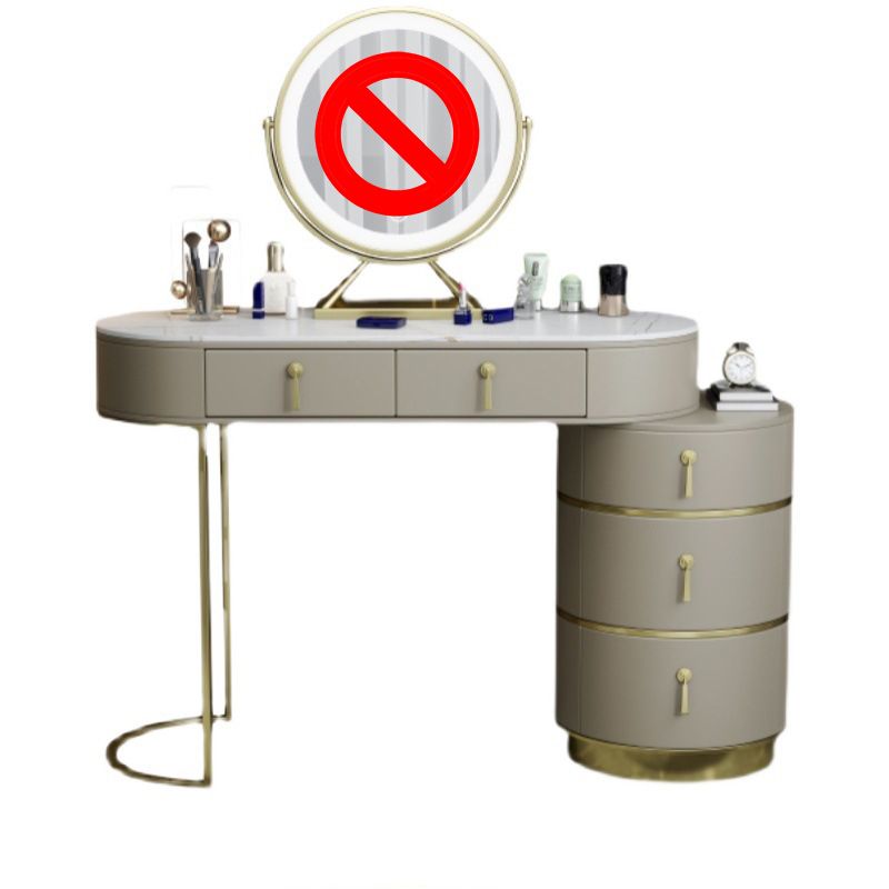 Stone Vanity Tables 23.62" Wide Makeup Table with 5 Storage Drawers