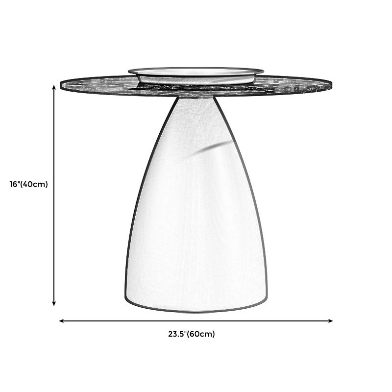 Slate 1 Single Modern Coffee Table Iron Pedestal Cocktail Table
