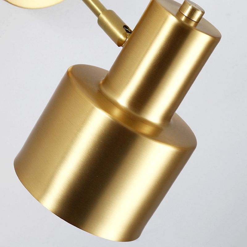 Contemporary Style Wall Light Sconce with Metallic Shade for Washroom