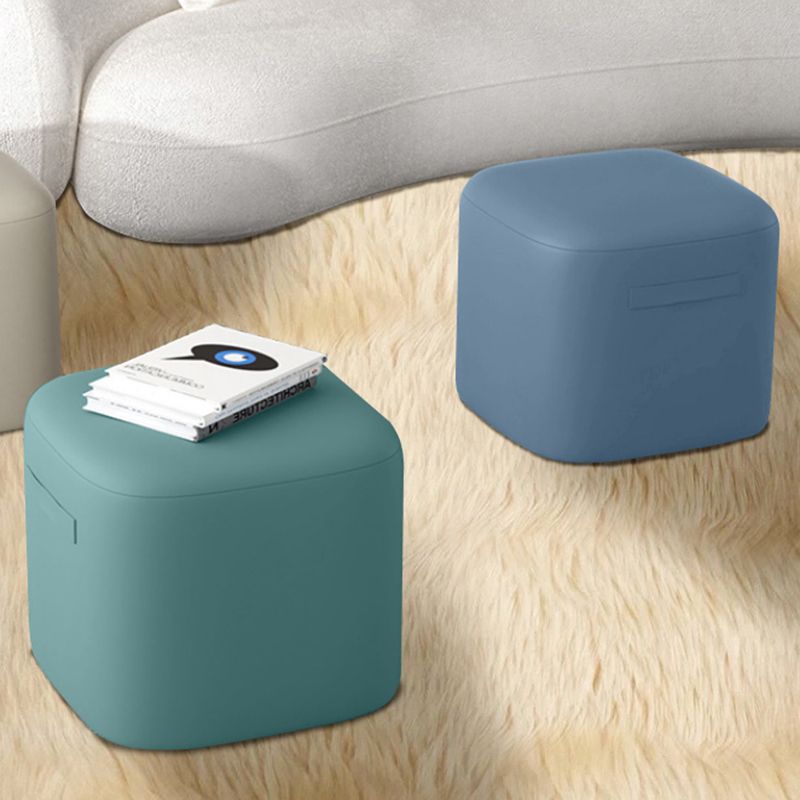 Orange Modern Pouf Square Stain Resistant Pouf for Home Decor