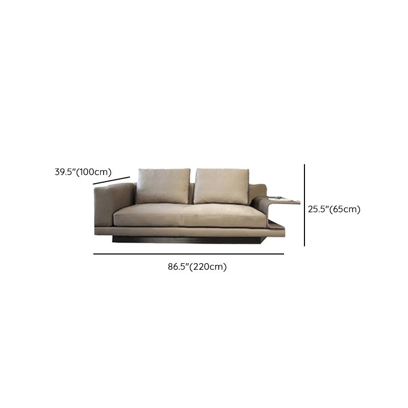 Scandinavian Light-grey Loose Back Square Arm Living Room Seating