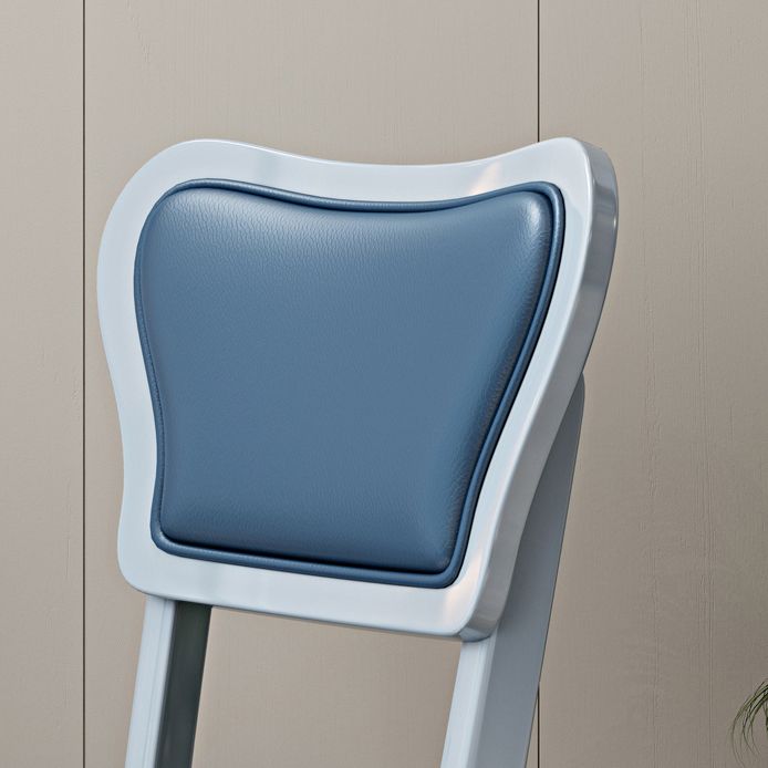 Silla lateral escandinava interior tapizada de madera Silla de comedor con respaldo abierto