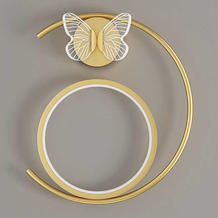 Round Shape Metal Wall Light Modern Style 3 Lights Wall Mount Light