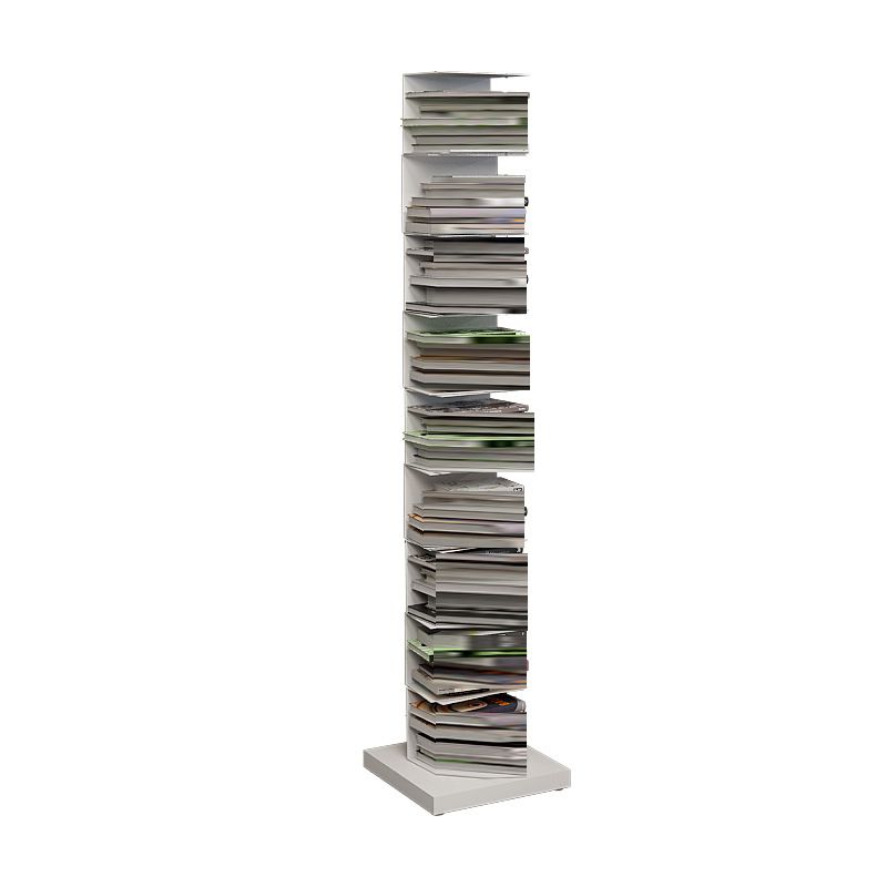 Contemporary Standard Metal Bookshelf Closed Back Bookcase with Shelves