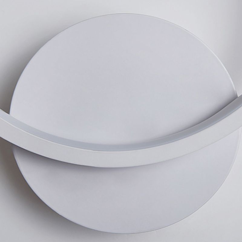 1-Light Geometric Shade Wall Sconce Modern Simple Style LED Wall Lighting in White
