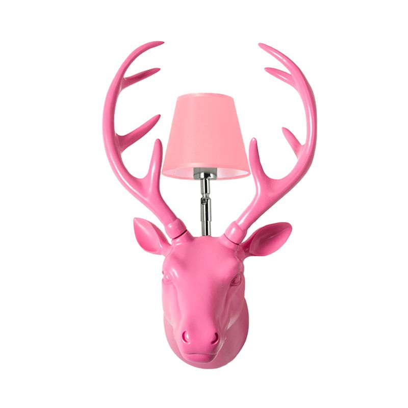 Elk Restaurant Wall Lamp Traditional Resin 1 Light Black/Pink/Blue Sconce Light Fixture with Glass Shade