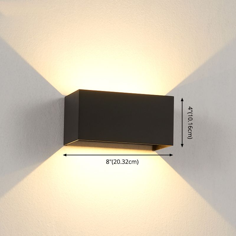 Lampada a parete a LED rettangolare in moderna semplicità in alluminio impermeabile per gli spazi esterni