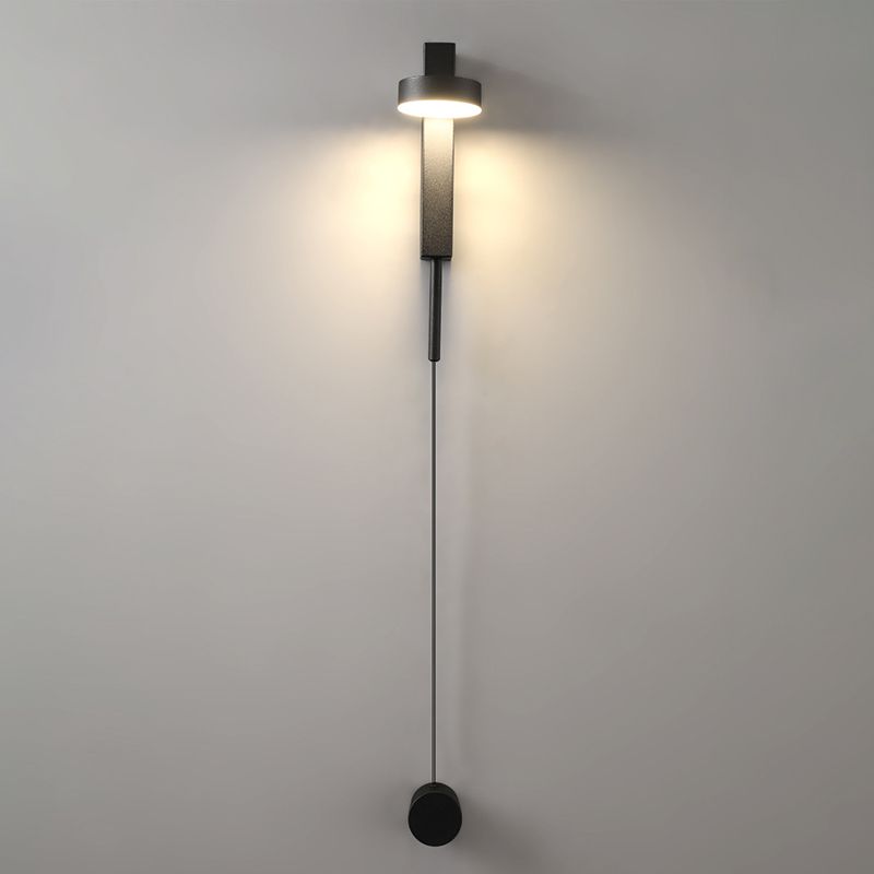 Round Shape Metal Wall Light Modern Style 1-Light Wall Light Sconce