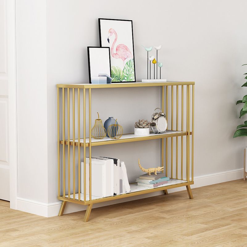 Contemporary Style Bookshelf Open Back Standard Metal Bookcase for Study Room