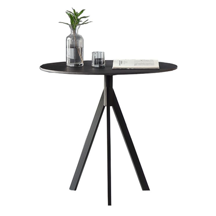Moderne stijl gesinterde stenen eettafel zwarte ronde tafel met 3 poten
