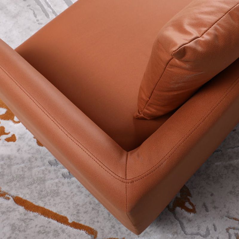 Faux Leather Sofa 78.74" W x 25.19" D x 23.22" H Square Arm Sofa for Living Room