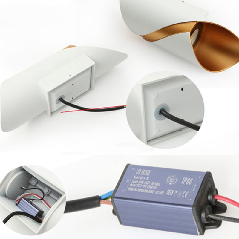 2-Lights Sconce Lights Modern Style Wrapped Aluminum Wall Lamps in Black and White