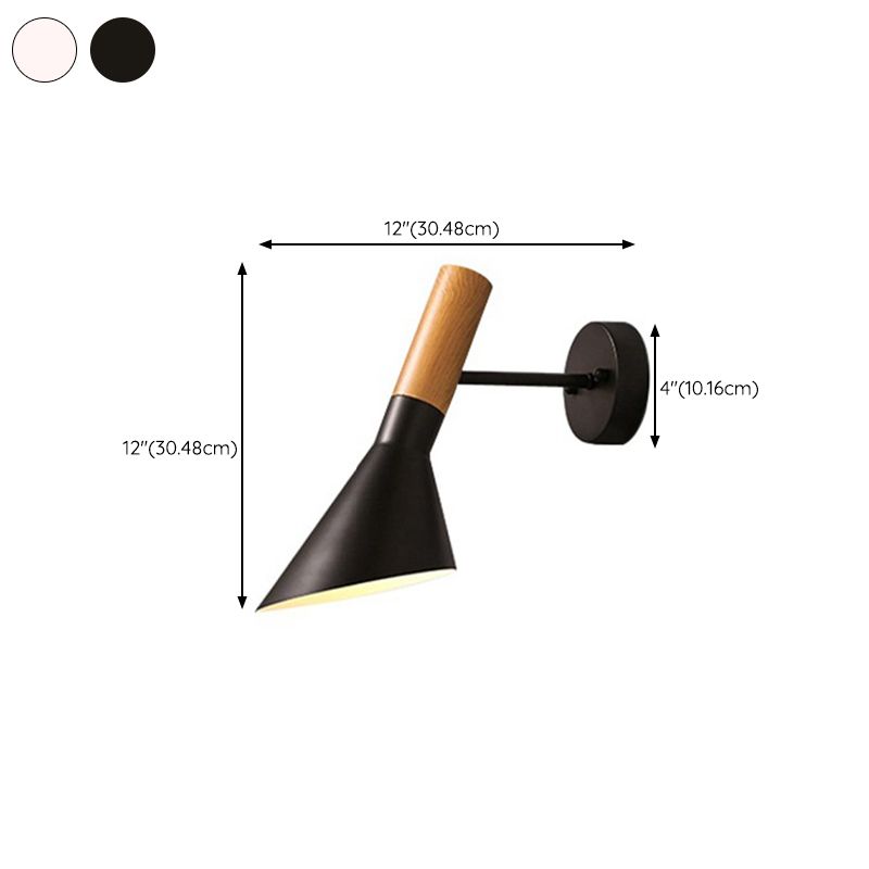 Cone Shape Wood Vanity Sconce Light Modern Style 1-Light Vanity Mirror Lights