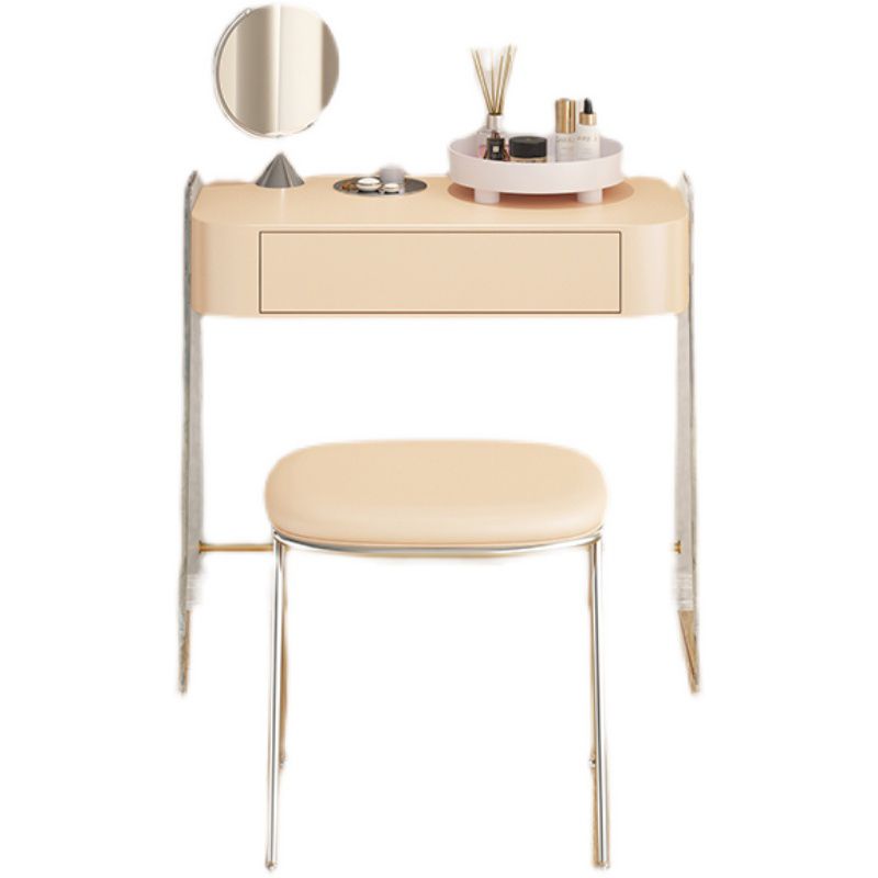 Contemporary 1 Drawer Makeup Vanity Desk Wood and Acrylic Dressing Table