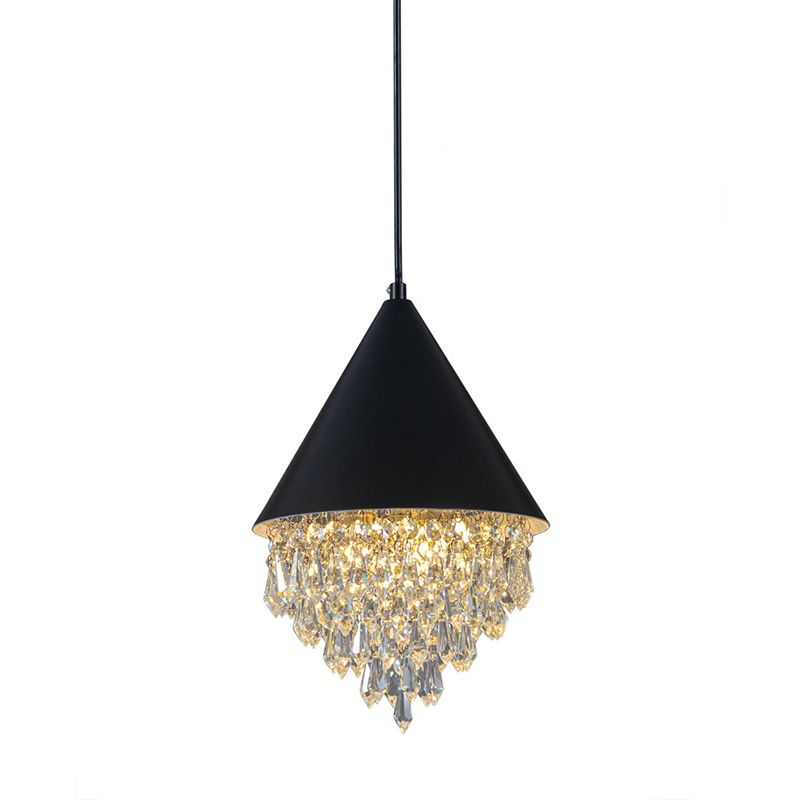 Multi Lights Geometric Suspension Pendant Modern Style Crystal Down Lighting