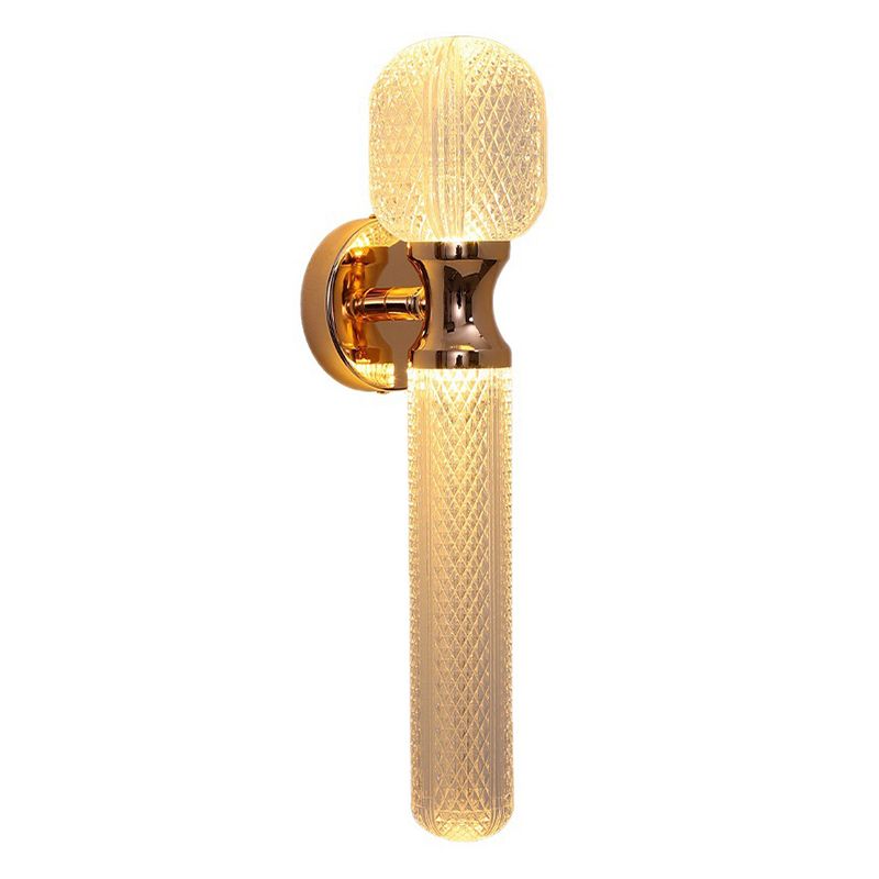 Post Modern 2 - Light Torch Wall Light Metal and Acrylic Wall Light in Gold and Clear