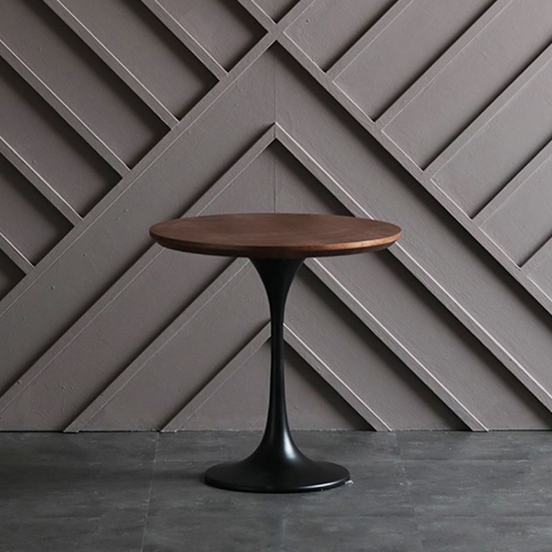 Pedestal redondo Mesa de comedor informal Mesa fija con madera maciza