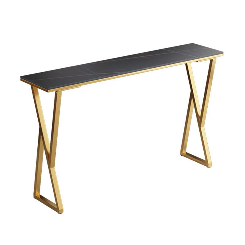 Glam Style Stone Bar Table Double pedestal Bar Dining Table for Indoor