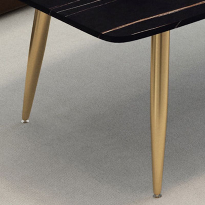 Rectangle Slate Coffee Table Glam 4 Legs Coffee Cocktail Table