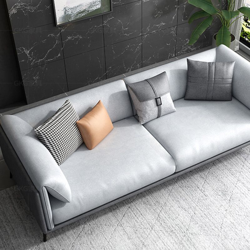 Pillow Top Arm Sofa with Pillows Seating Contemporary in Gray