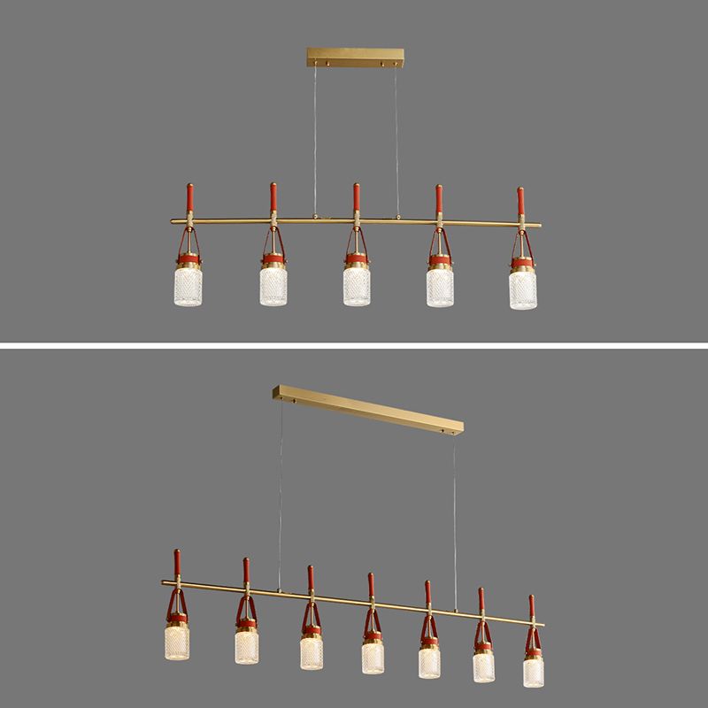 Jar baratto acrilico soggiorno illuminazione a sospensione moderna moderna decorazione a led in metallo isola lampade