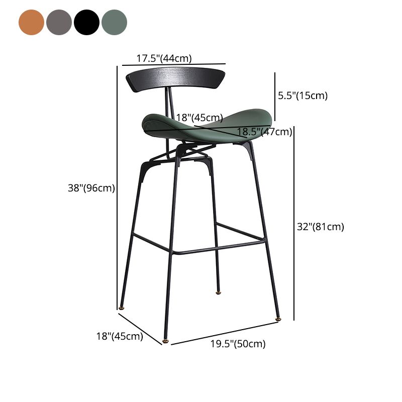 Nordic Iron Simple Barstool Indoor Hoher Hocker mit Nachahmungsleder (2) Set (2)