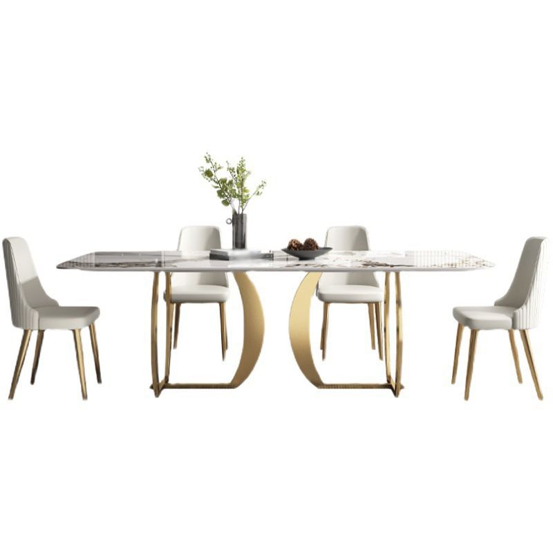 Designer Style Sintered Stone Top Dining Set Rectangle 1/2/5/7 Pieces Dining Table Set