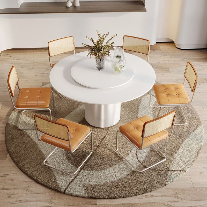 Modern Pedestal White Dining Table Stone Table for Dining Room