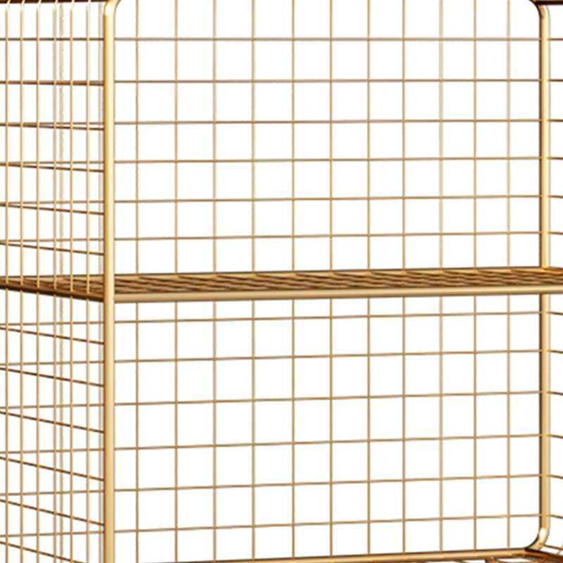 11.81" W Glam Antique Finish Shelf Bookcase Metal Book Shelf with Rectangular Shelves