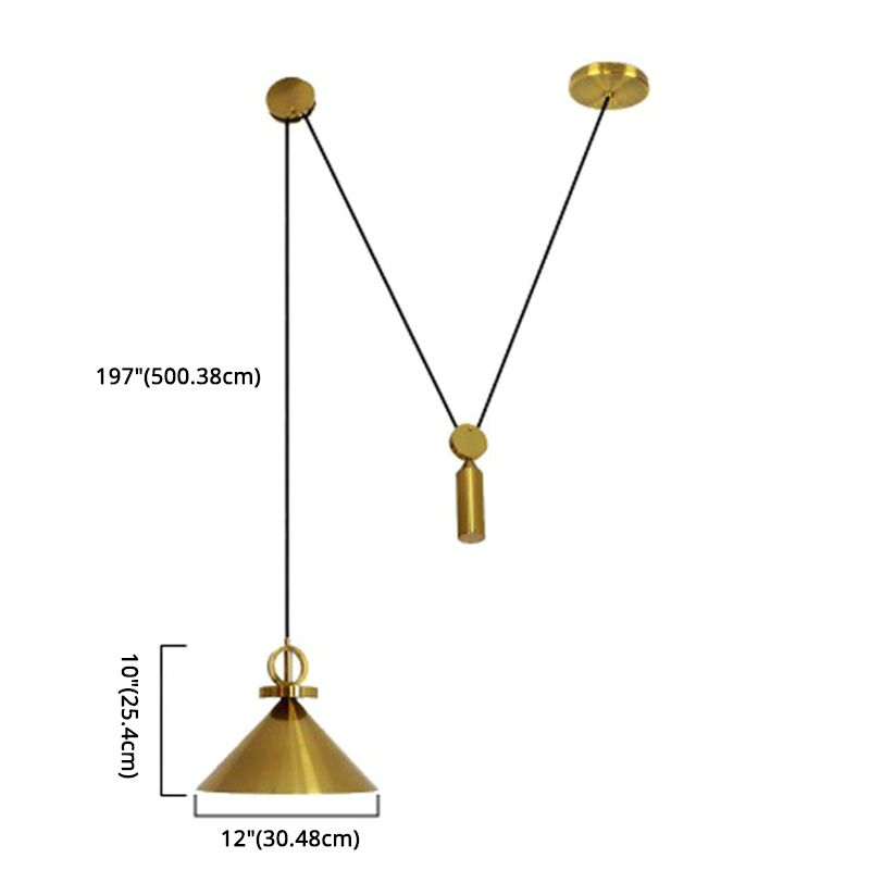 Metal Suppension Colgante Luz de oro moderno Down Lighting para comedor