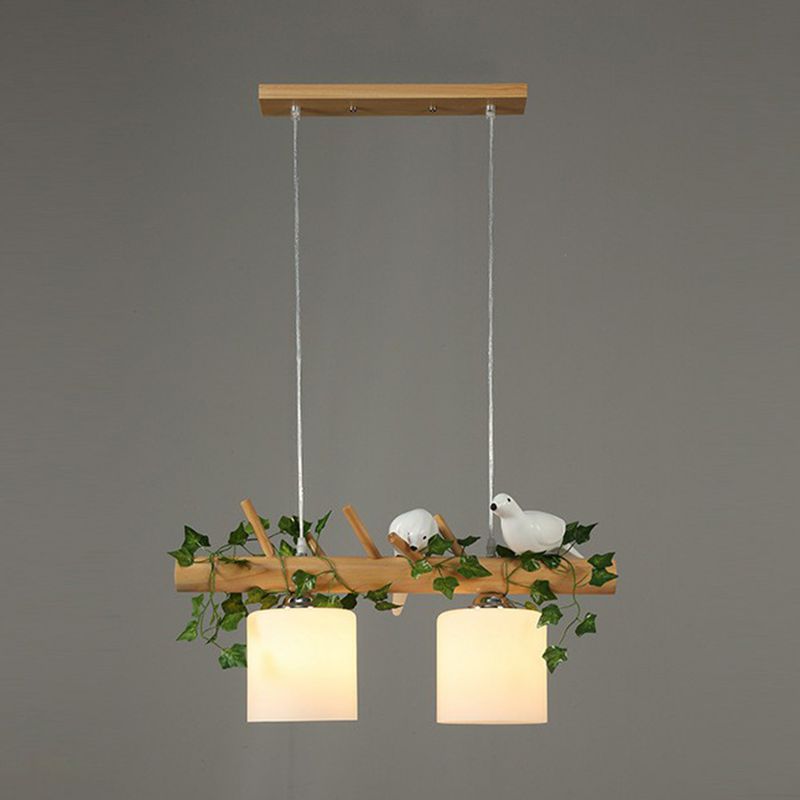 Lait en verre à lait cylindrique lampe de la lampe de la lampe de style country