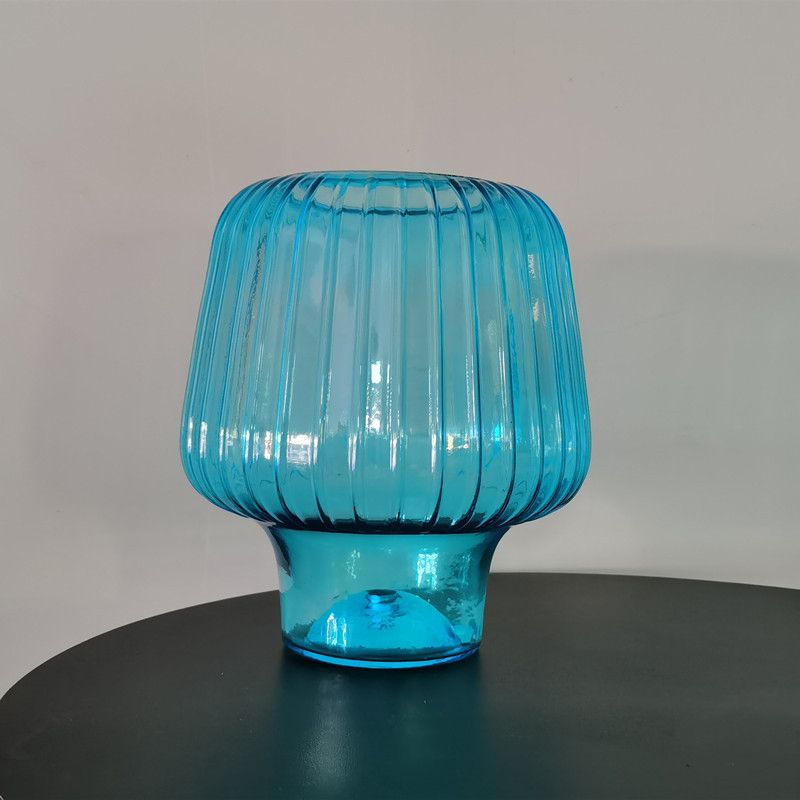 Glass Mushroom Table Lamp Nordic 1-Light Nightstand Light with Open Top for Bedroom
