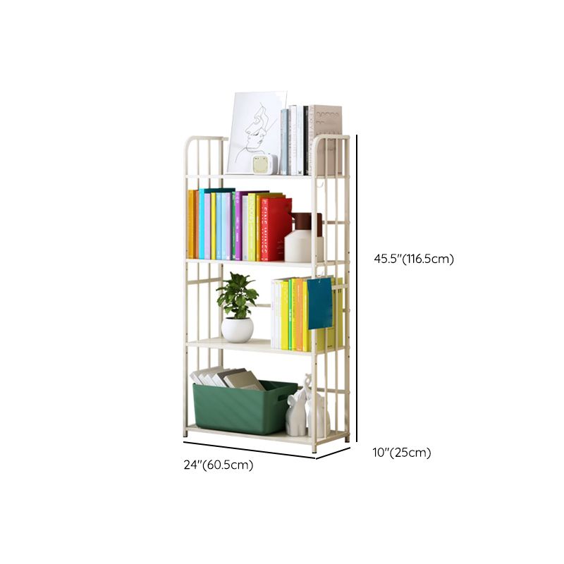 Contemporary Metal Bookcase Standard Closed Back Bookshelf with Shelves