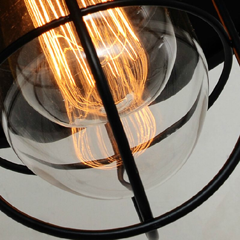 1 Light Flared Wall Mounted Light Fixture Industrial Style Metal Wall Sconce Lights in Black