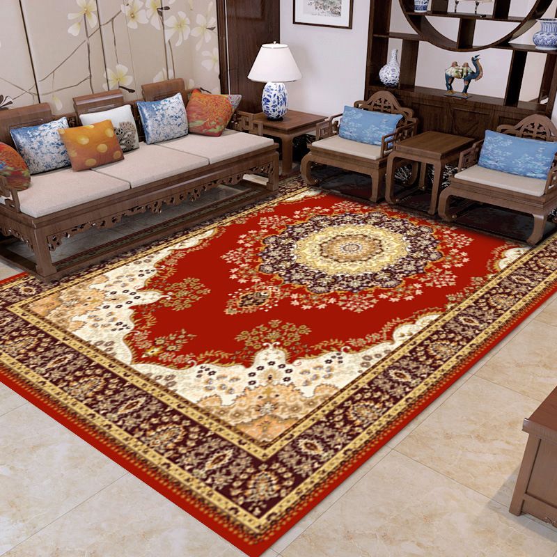 Green Luxury Rug Graphic Rug Non-Slip Backing Rug for Living Room