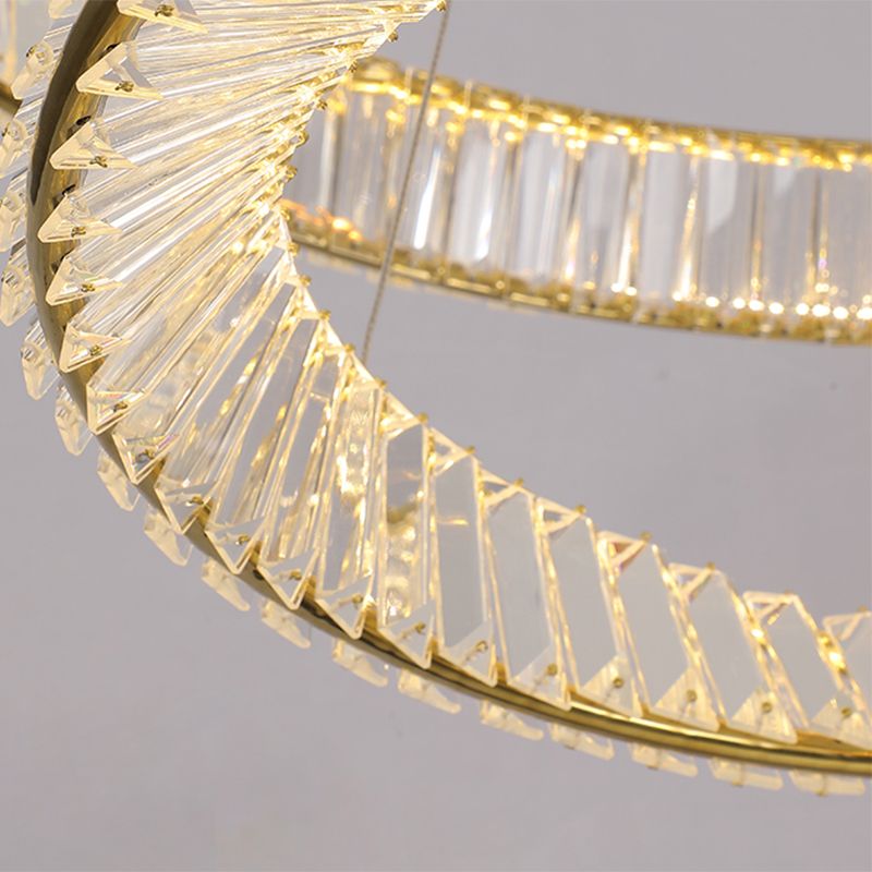 Twist Circular Carousel LED Pendant Lamp Modern Minimalist Prismatic Crystal Living Room Hanging Ceiling Light