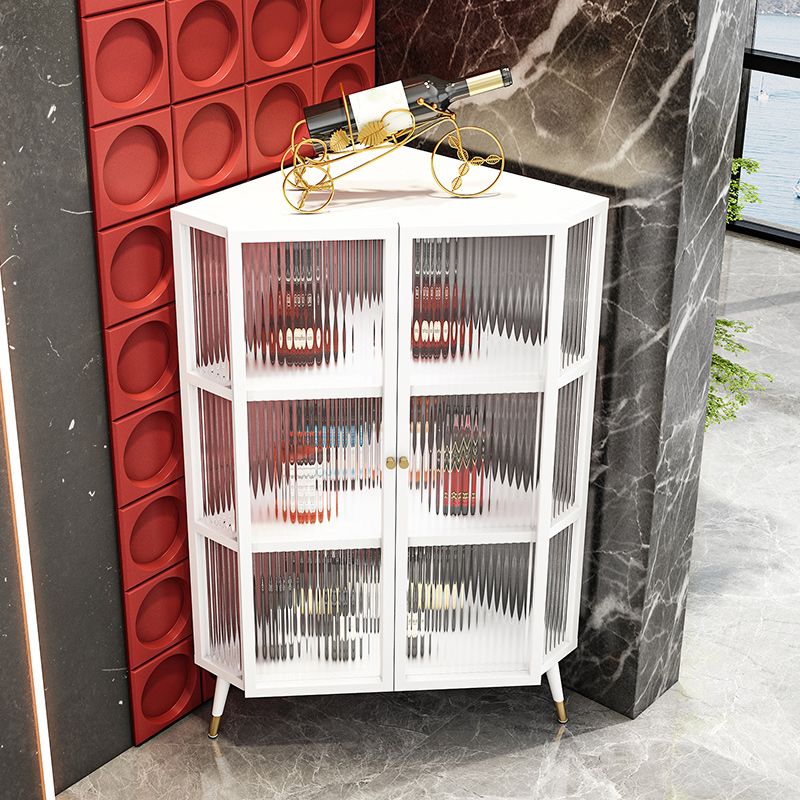 Contemporary Curio Cabinet Metal Storage Cabinet with Doors for Office