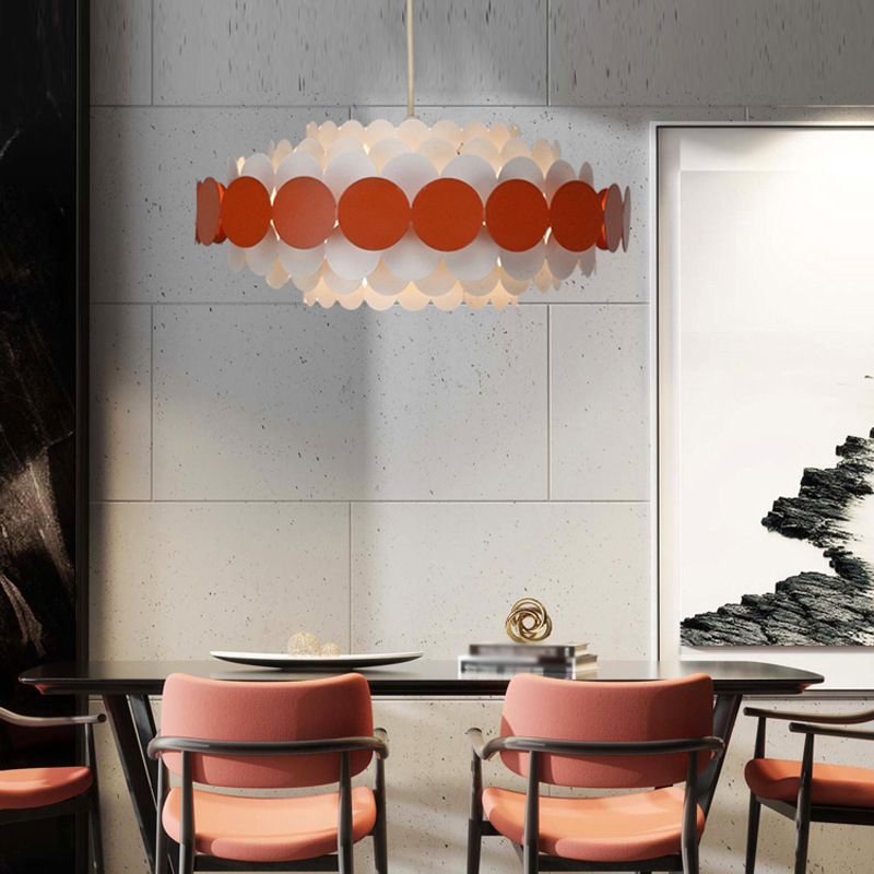 Living Room Pendant Chandelier Nordic Style Chandelier Lighting Fixture with Circle Metal Shade