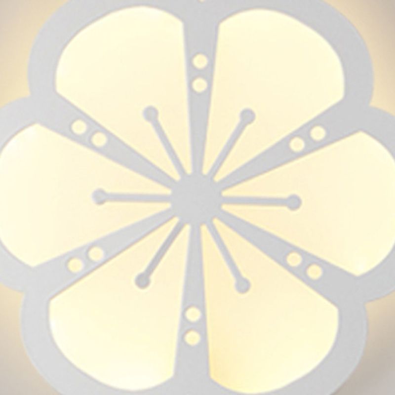 Modern Flower Shape Wall Light Sconces White 1 Light Sconces Light for Living Room