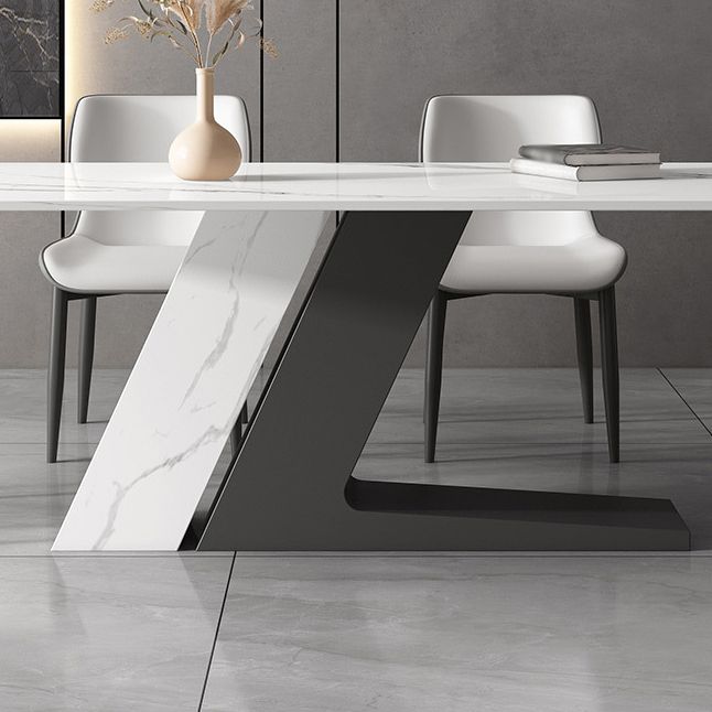 Modern Sintered Stone Top Dining Set Rectangle 1/2/5/7 Pieces Dining Table Set
