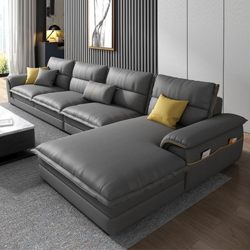 37,4 "braccio top a cuscino in alto cuscino grigio scuro.