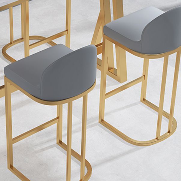 Glam Rectangle Pub Table Set 1/2/5 Pieces Faux Marble Pub Set for Indoor