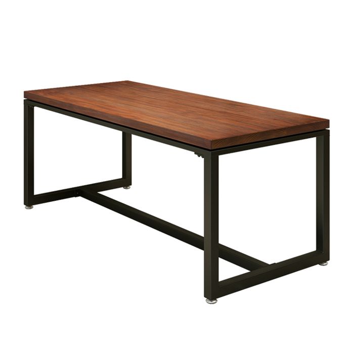 Solid Wood Dining Table Industrial Dining Table with Black Frame