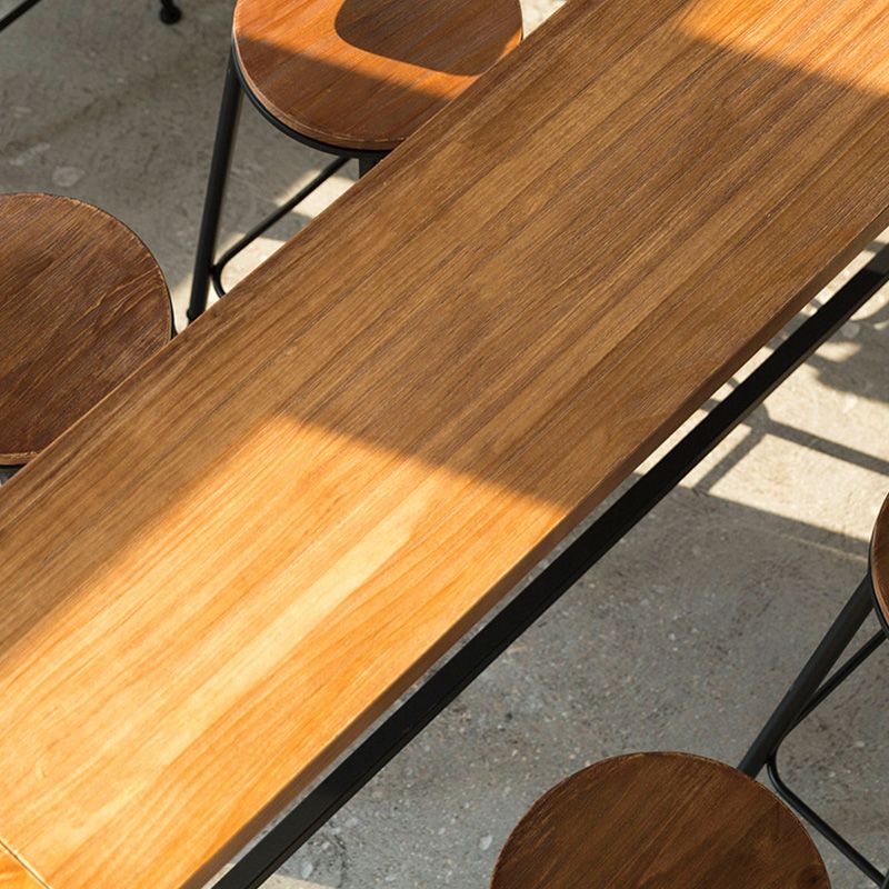 Modern Bar-height Table Solid Wood Top 41.3-inch Height Table for Patio Use