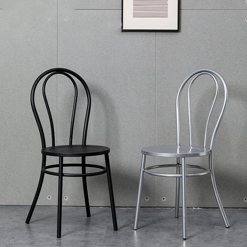 Industrial Windsor Back Armless Chair Metal Dining Room Chairs