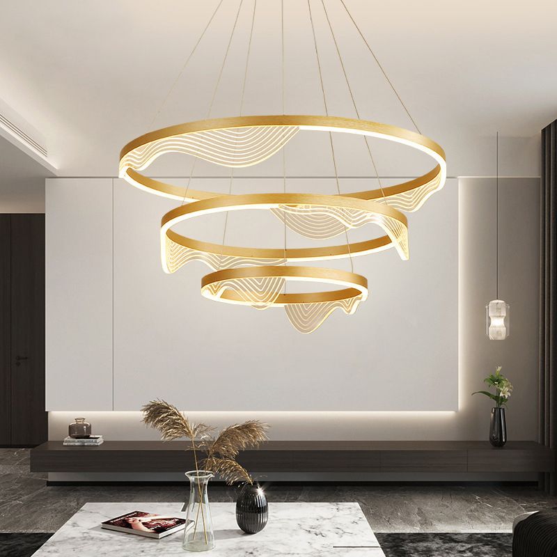 Modern Luxury Style Orbicular Pendant Lighting Fixtures Metal Hanging Light Kit for Living Room