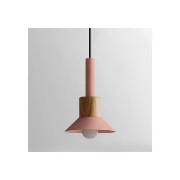 Barrel/Dome/Cone Metal Suspension Pendant Modernism 1 Light White/Yellow/Green Hanging Ceiling Light