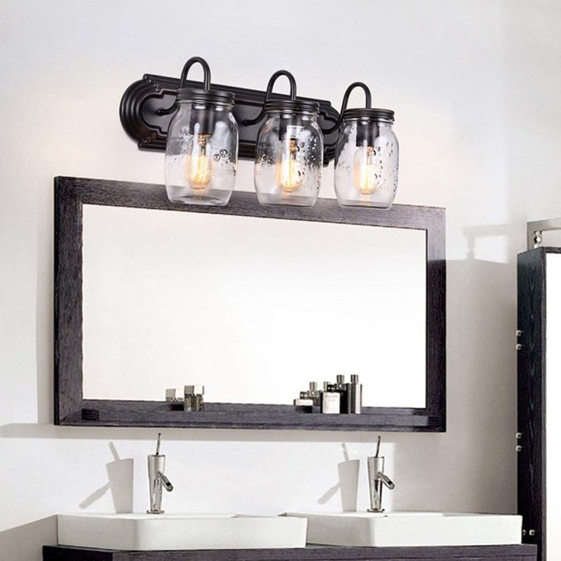 Konservenglasform Waschtischwandleuchten 3 Köpfe Metall Badezimmer Eitelkeitsleuchten